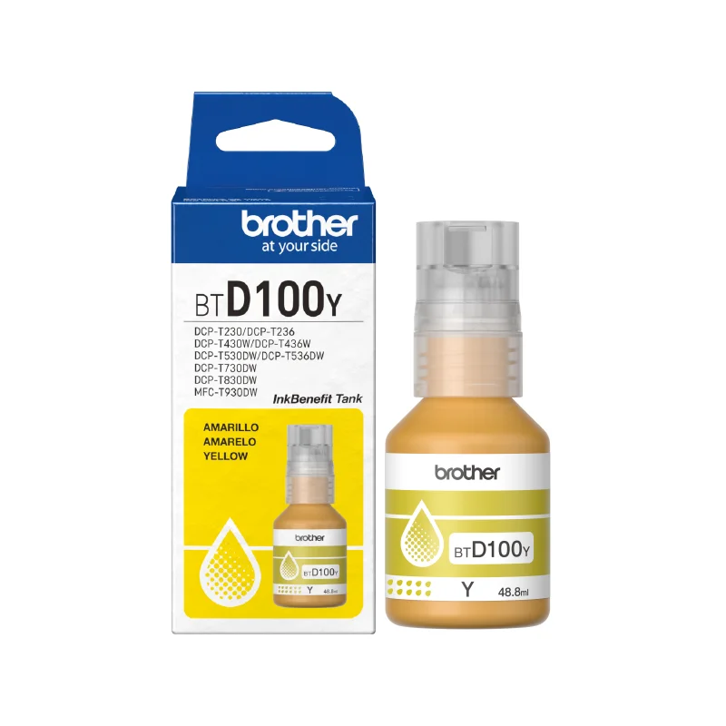BOTE DE TINTA ORIGINAL BROTHER BTD100Y AMARILLO 48.8ML