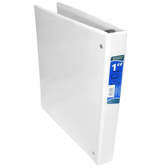 CARPETA DE VINIL PANORAMICA BLANCA 1 PULGADA CON 3 ARILLOS