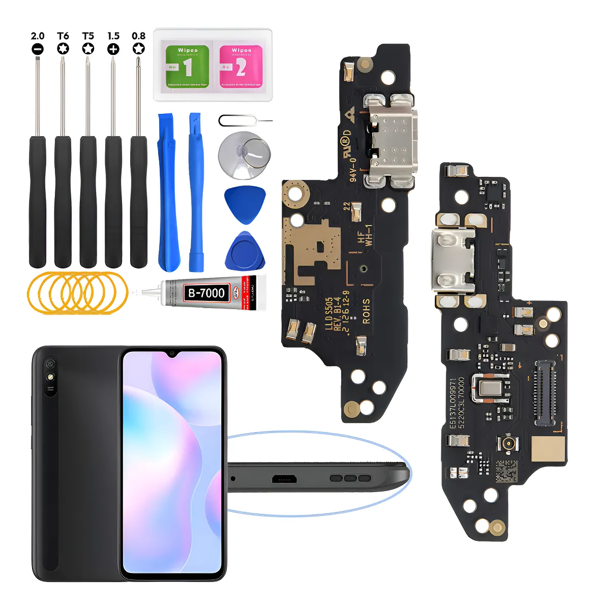 CENTRO DE CARGA PARA REDMI · 9A · 9C · M2006C3LG · M2006C3LI · M2006C3LC · M2004C3L · M2006C3MG · M2006C3M