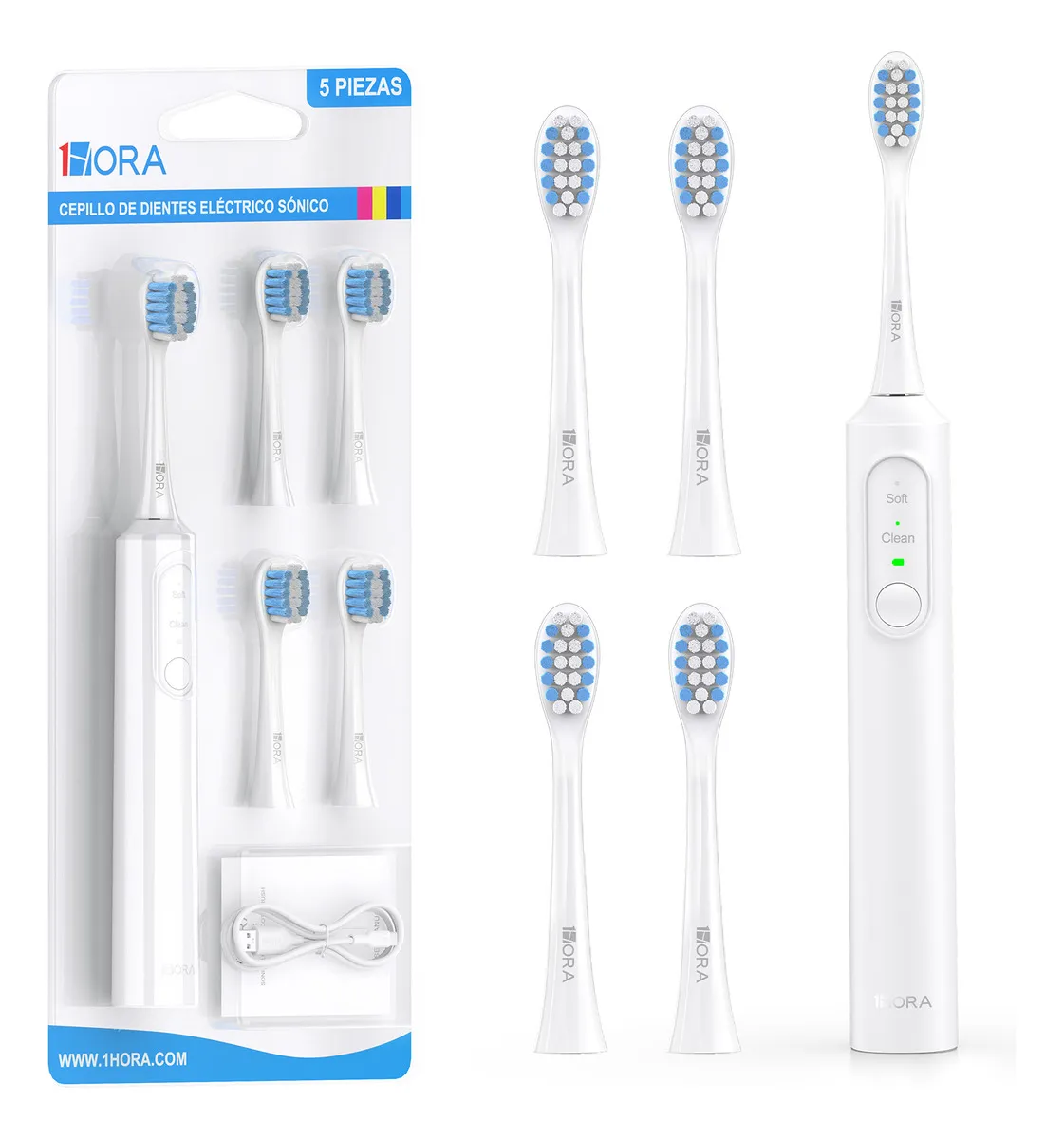 CEPILLO DE DIENTES ELECTRICO RECARGABLE CON 5 CABEZALES