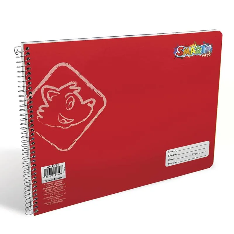 CUADERNO DE DIBUJO CON PROTECTOR 20 HOJAS