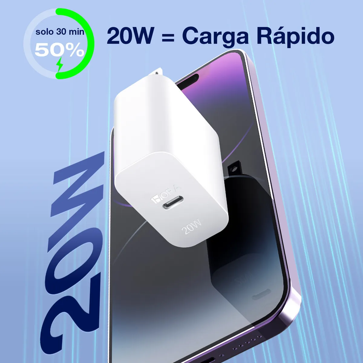 CUBO CARGADOR TIPO C 20 WATTS