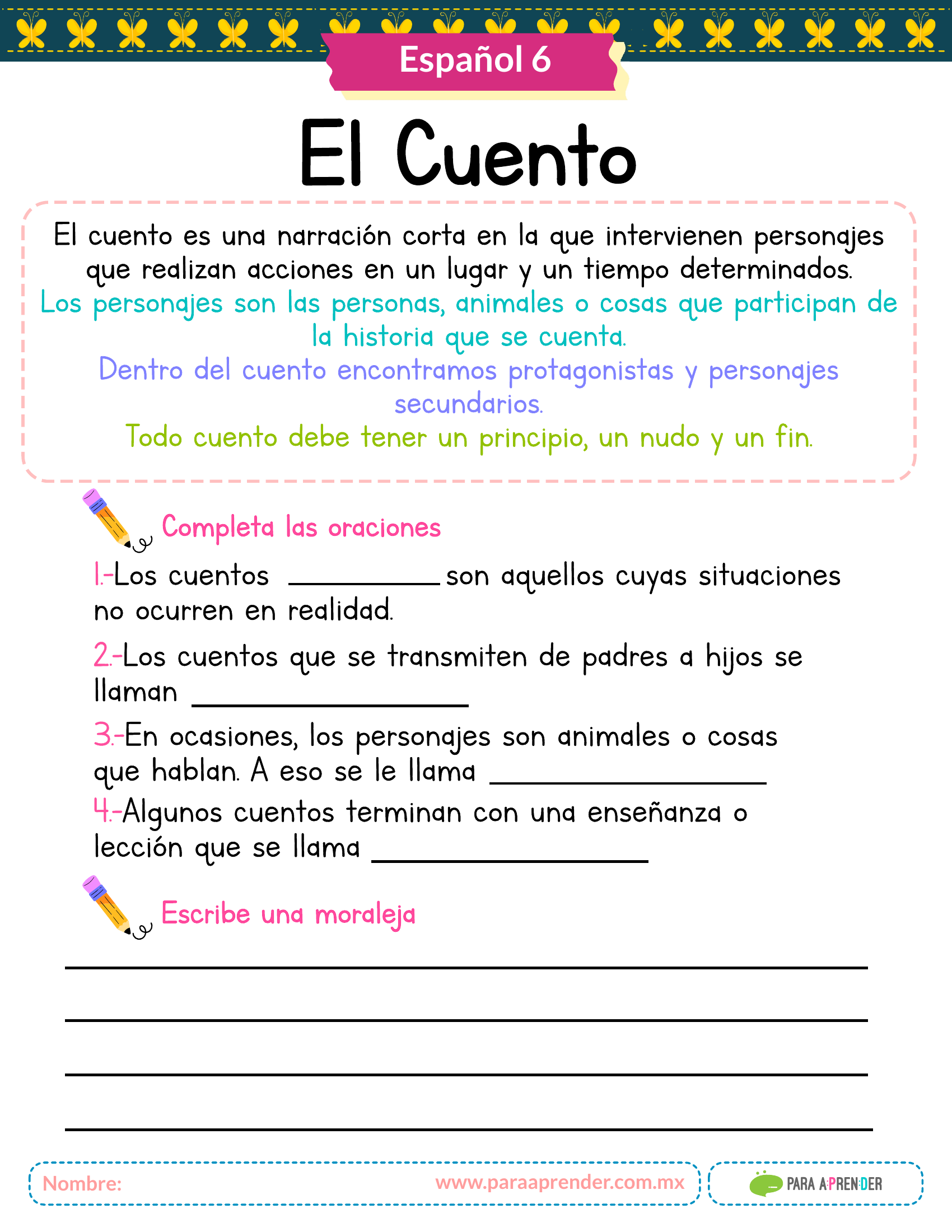 GUIA DE REPASO 6 DE PRIMARIA