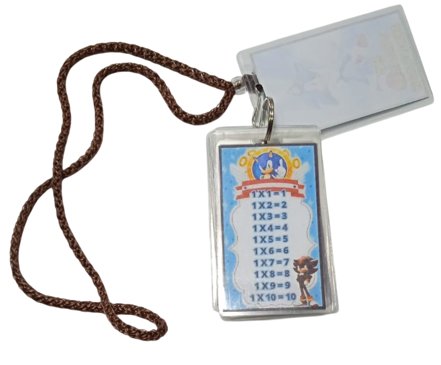 LLAVERO TABLAS DE MULTIPLICAR SONIC