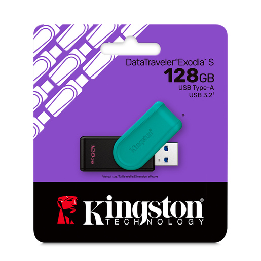 MEMORIA USB 128GB KINGSTON DATATRAVELER EXODIA S NEGRO/AZUL