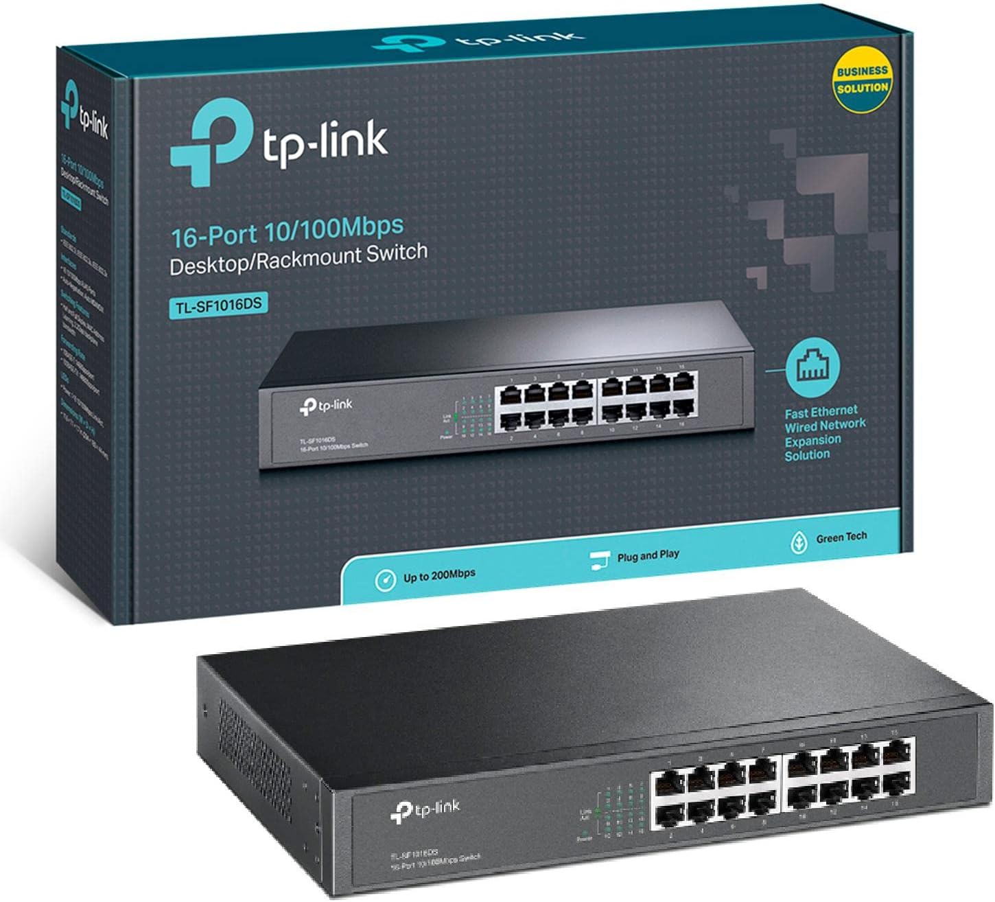 SWITCH TP-LINK FAST ETHERNET 16 PUERTOS 10/100MBPS