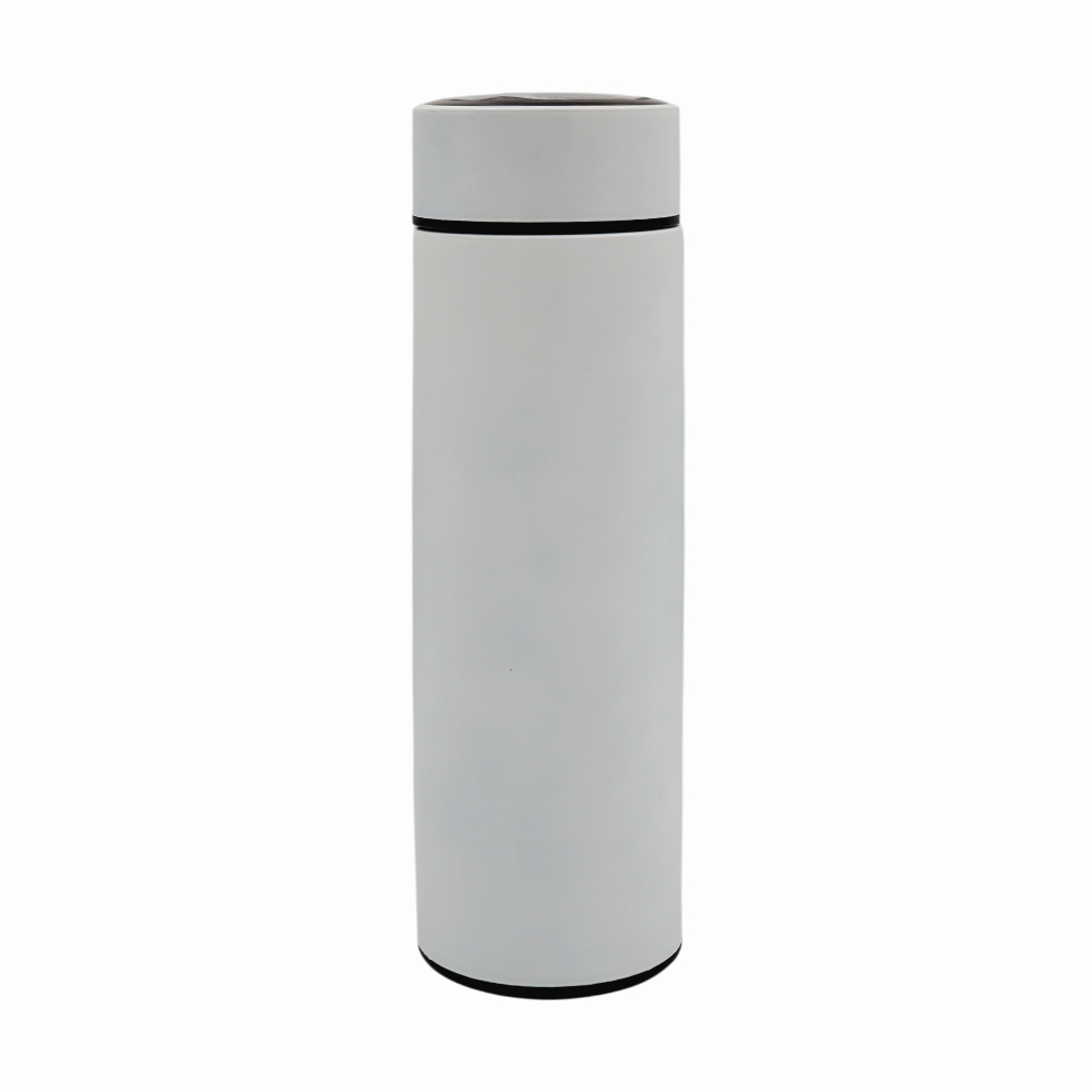 TERMO LISO DE ACERO INOXIDABLE CON MEDIDOR DIGITAL DE TEMPERATURA 500ml