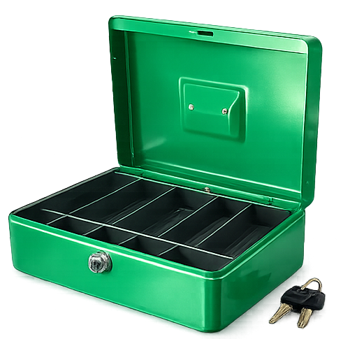 CAJON DE DINERO MEDIANO 4 BILLETES 5 MONEDAS