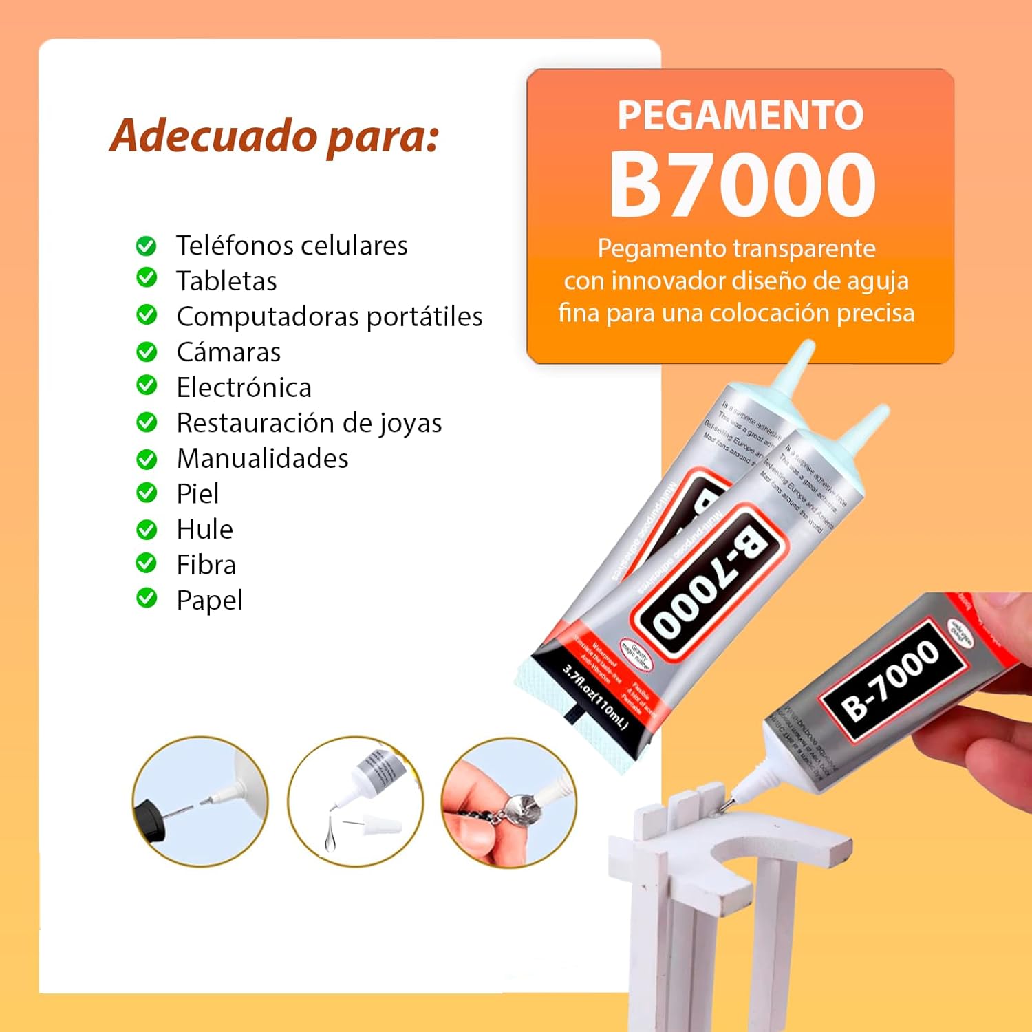 PEGAMENTO SILICONA TRANSPARENTE FRIA ALTA ADHERENCIA DE SECADO RAPIDO MULTIUSO CON APLICADOR DE PRECISIÓN