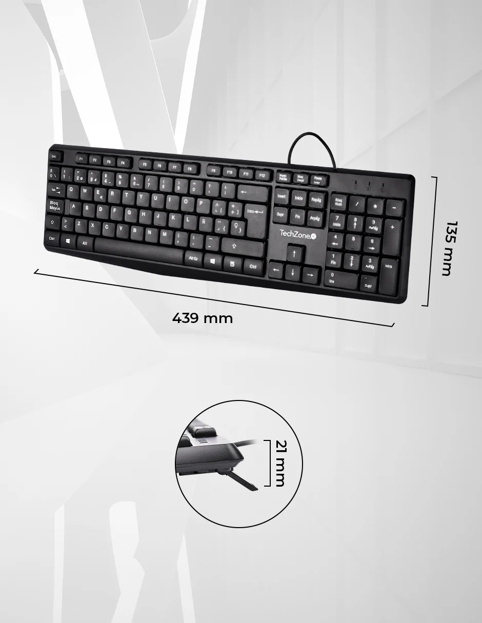TECLADO ALAMBRICO TECHZONE